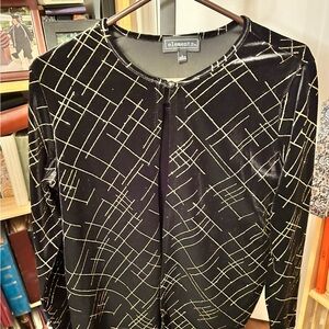 Elementz Black Jacket with Gold Grid Pattern